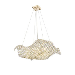 NOWOŚĆ P0221-08M-F7AC TIARA LAMPA WISZĄCA ZŁOTA/GOLD ZUMA LINE