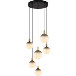 NOWOŚĆ DU31774/6L NUA LAMPA WISZĄCA CZARNY MAT+ZŁOTY/MATT BLACK+GOLD ZUMA LINE