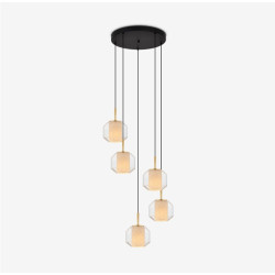 NOWOŚĆ DU32201A/5L SOLIX LAMPA WISZĄCA CZARNY MAT+ZŁOTY/MATT BLACK+GOLD ZUMA LINE