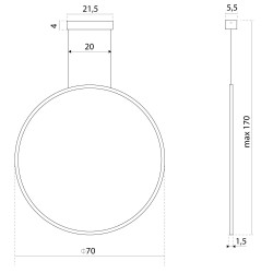 Lampa wisząca Echo Vertical 70 Ramko 67294 Okrąg