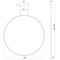 Lampa wisząca Echo Vertical 100 Ramko 66422 Okrąg
