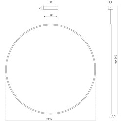 Lampa wisząca Echo Vertical 140 Ramko 66427 Okrąg