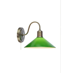 Kinkiet, Lampa ścienna 108866 VELA 1L Antyczne złoto/Zielony klosz Markslojd