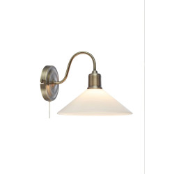 Kinkiet, Lampa ścienna 108865 VELA 1L Antyczne złoto/ Biały klosz Markslojd
