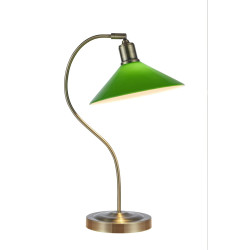 Lampa stołowa, gabinetowa, bankierka 108864 VELA 1L Antyczne złoto/Zielony klosz Markslojd