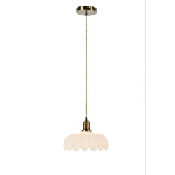 Lampa wisząca pojedyncza 108857 KURAGE 1L Antyczny złoty/Biały klosz Markslojd