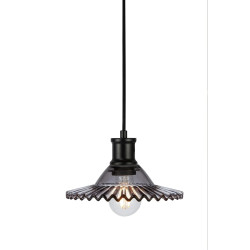 Lampa wisząca pojedyncza 108854 NOVIA1L Czarny/Dymiony klosz Markslojd
