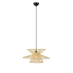Lampa wisząca abażurem ażurowa 108785 DUPLICI 1L Naturalny słomkowy Markslojd
