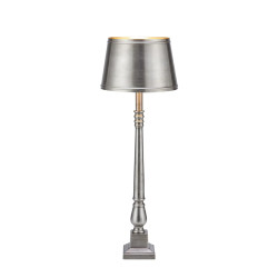 Lampa stołowa z abażurem 108775 METALLO 1L Antyczne srebro Markslojd