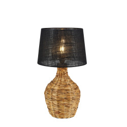 Lampa stołowa z abażurem, pleciona podstawa 108770 PAGLIA 1L Czarny/Naturalny Markslojd