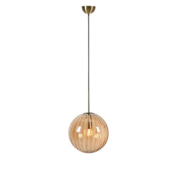 Lampa wisząca pojedyncza, kula 108763 FENGARI 1L Antyczne złoto/Bursztynowy klosz...