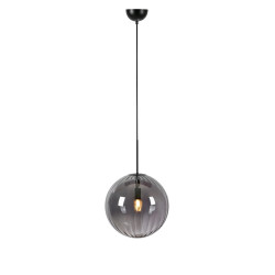 Lampa wisząca pojedyncza, Kula 108762 FENGARI 1L Matowy Czarny/Dymiony klosz Markslojd
