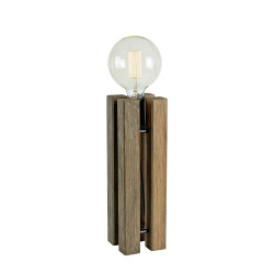 Lampa stołowa, lampka nocna drewno 108758 LODGE 1L 36cm Brązowy bejcowany Markslojd