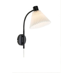 Kinkiet, Lampa ścienna z plisowanym abażurem 108752 MIRA 1L Czarny/Biały Markslojd