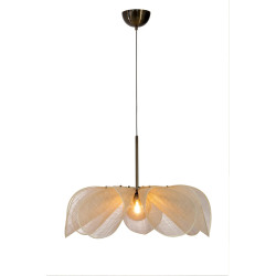 Lampa wisząca z abażurem 108661 STYRKA 1L 75cm Beż/Antyczne złoto/Bursztyn Markslojd
