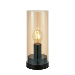 Lampa stołowa, lampka nocna 108735 POST 1L 12cm Czarny/Platerowany bursztyn szklany...