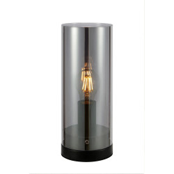 Lampa stołowa, lampka nocna 108734 POST 1L 12cm Czarny/Platerowany dymiony szklany...