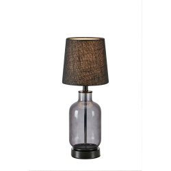 Lampa gabinetowa z abażurem 108695 COSTERO 1L 43cm Dymiona podstawa/ Czarny klosz...