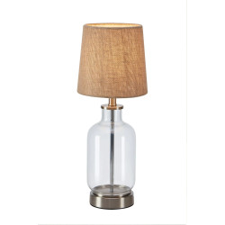 Lampa gabinetowa z abażurem 108693 COSTERO 1L 43cm Przezroczysta podstawa/ Beżowy klosz...