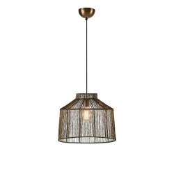 Lampa wisząca ażurowa z abażurem 108667 CAPANNA 1L Mosiądz Markslojd