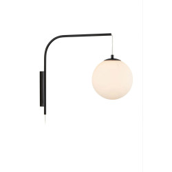 Kinkiet Lampa ścienna z wysięgnikiem 108420 DIONE 1L Czarny/ Biały klosz Markslojd