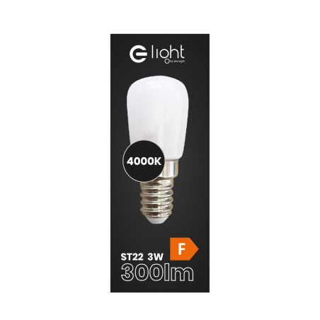 NOWOŚĆ EKZA1666 Żarówka LED 3W ST26 E14 4000K Do Lodówek Milagro
