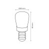 NOWOŚĆ EKZA1666 Żarówka LED 3W ST26 E14 4000K Do Lodówek Milagro
