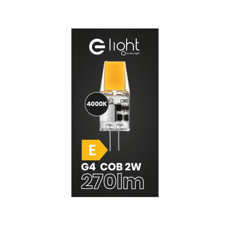 NOWOŚĆ EKZA1727 Żarówka COB 2W G4 12V 4000K Silikon Milagro