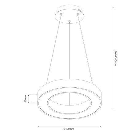NOWOŚĆ ML1866 Lampa wisząca Union Czarny 40W LED 3000-4000-6000K Milagro
