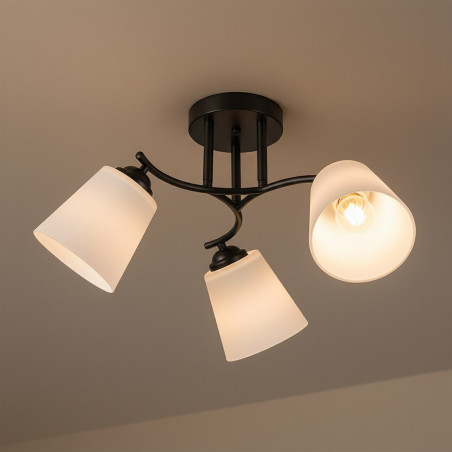 NOWOŚĆ ML2257 Lampa sufitowa Pafos Black 3xE27 Milagro