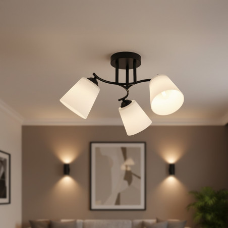 NOWOŚĆ ML2257 Lampa sufitowa Pafos Black 3xE27 Milagro