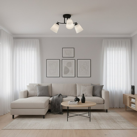 NOWOŚĆ ML2257 Lampa sufitowa Pafos Black 3xE27 Milagro