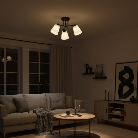NOWOŚĆ ML2257 Lampa sufitowa Pafos Black 3xE27 Milagro