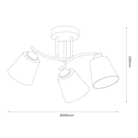 NOWOŚĆ ML2257 Lampa sufitowa Pafos Black 3xE27 Milagro
