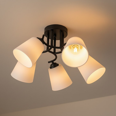 NOWOŚĆ ML2258 Lampa sufitowa Pafos Black 5xE27 Milagro