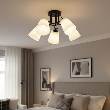 NOWOŚĆ ML2258 Lampa sufitowa Pafos Black 5xE27 Milagro