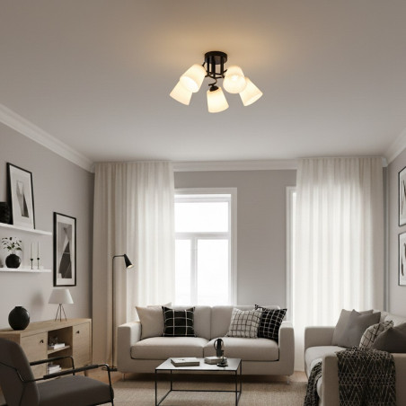 NOWOŚĆ ML2258 Lampa sufitowa Pafos Black 5xE27 Milagro