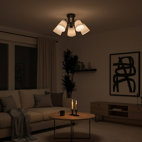 NOWOŚĆ ML2258 Lampa sufitowa Pafos Black 5xE27 Milagro
