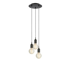 Lampa wisząca potrójna 108452 BRONX 3L Okrągła Czarna Markslojd