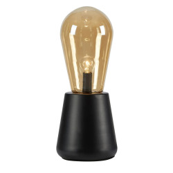 Lampa stołowa 108416 BROOKE 1L Czarny/ Bursztynowy klosz Markslojd
