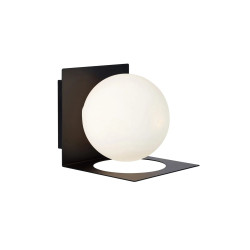 Kinkiet, Lampa ścienna do łazienki 107495 ZENIT 1L IP44 Czarny/ Mleczny klosz  Markslojd