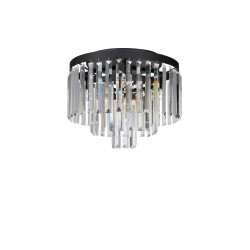 Plafon, Lampa sufitowa z kryształkami 106563 VENTIMIGLIA 4L 42cm Czarny/Kryształy...