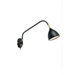 Kinkiet, Lampa ścienna z wysięgnikiem 106081 VALENCIA 1L Czarny/Złoty Markslojd