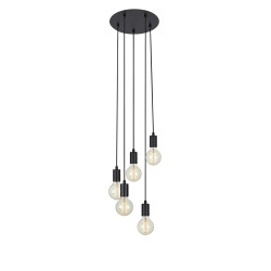 Lampa wisząca okrągła 107467 SKY 5L Czarna Markslojd
