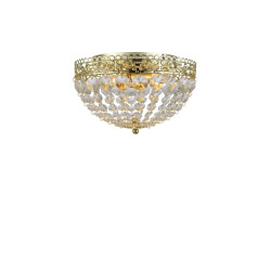 Plafon, Lampa sufitowa z kryształkami 106063 SAXHOLM 2L Złoty/MC IP21 Markslojd