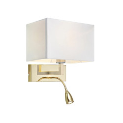 Kinkiet z abażurem i reflektorkiem 106308 SAVOY 2L Złoty/Biały Markslojd