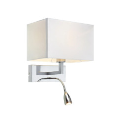 Kinkiet z abażurem i reflektorkiem 106307 SAVOY 2L Chrom/Biały Markslojd