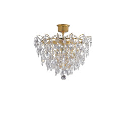 Plafon, Lampa sufitowa z kryształkami 100510 ROSENDAL 4L Złoty/ Kryształy Markslojd