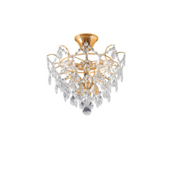 Plafon, Lampa sufitowa z kryształkami 100538 ROSENDAL 3L Złoty/ Kryształy Markslojd