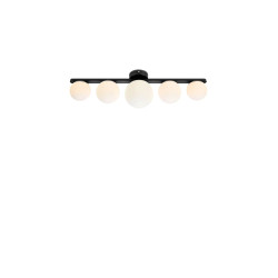 Plafon, Lampa sufitowa, ścienna 108348 PURO  5L Czarny/ Mleczne klosze IP44 Markslojd